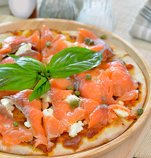 Pizza au saumon